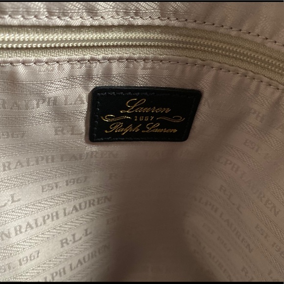 Authentic Lauren Ralph Lauren Black Leather Tote - Picture 7 of 8
